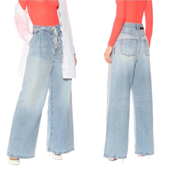 Pants - Unravel project Ben taverniti lace up wide leg pants in white